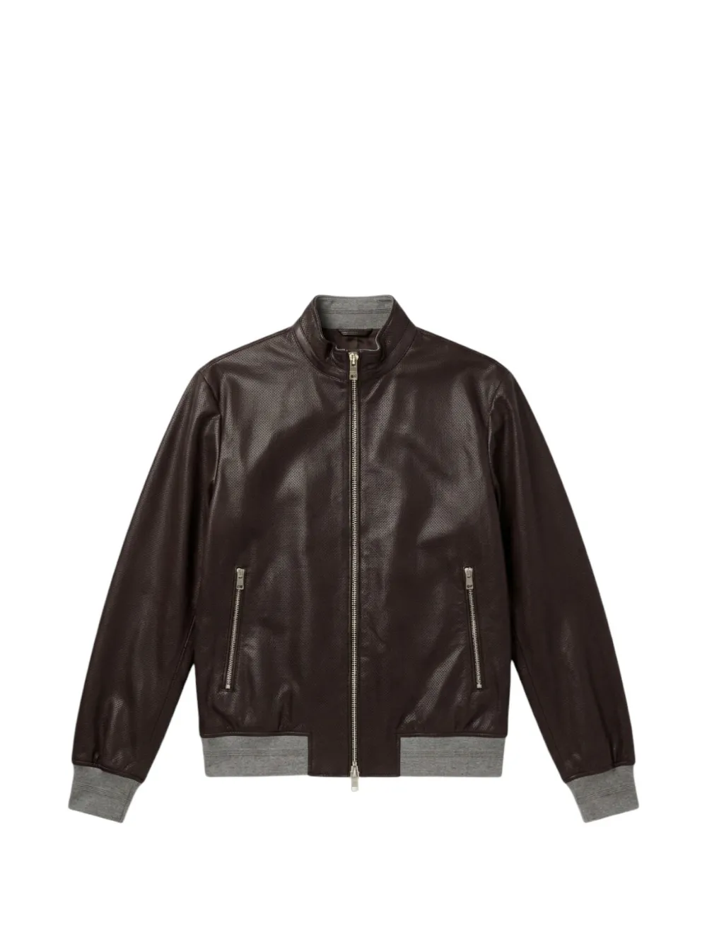 LIU JO perforated-leather bomber jacket - Braun