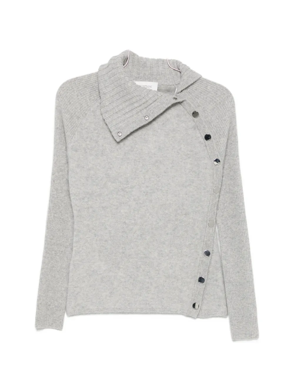 Sportmax asymmetric-fastening ribbed-sleeve knit - Grau