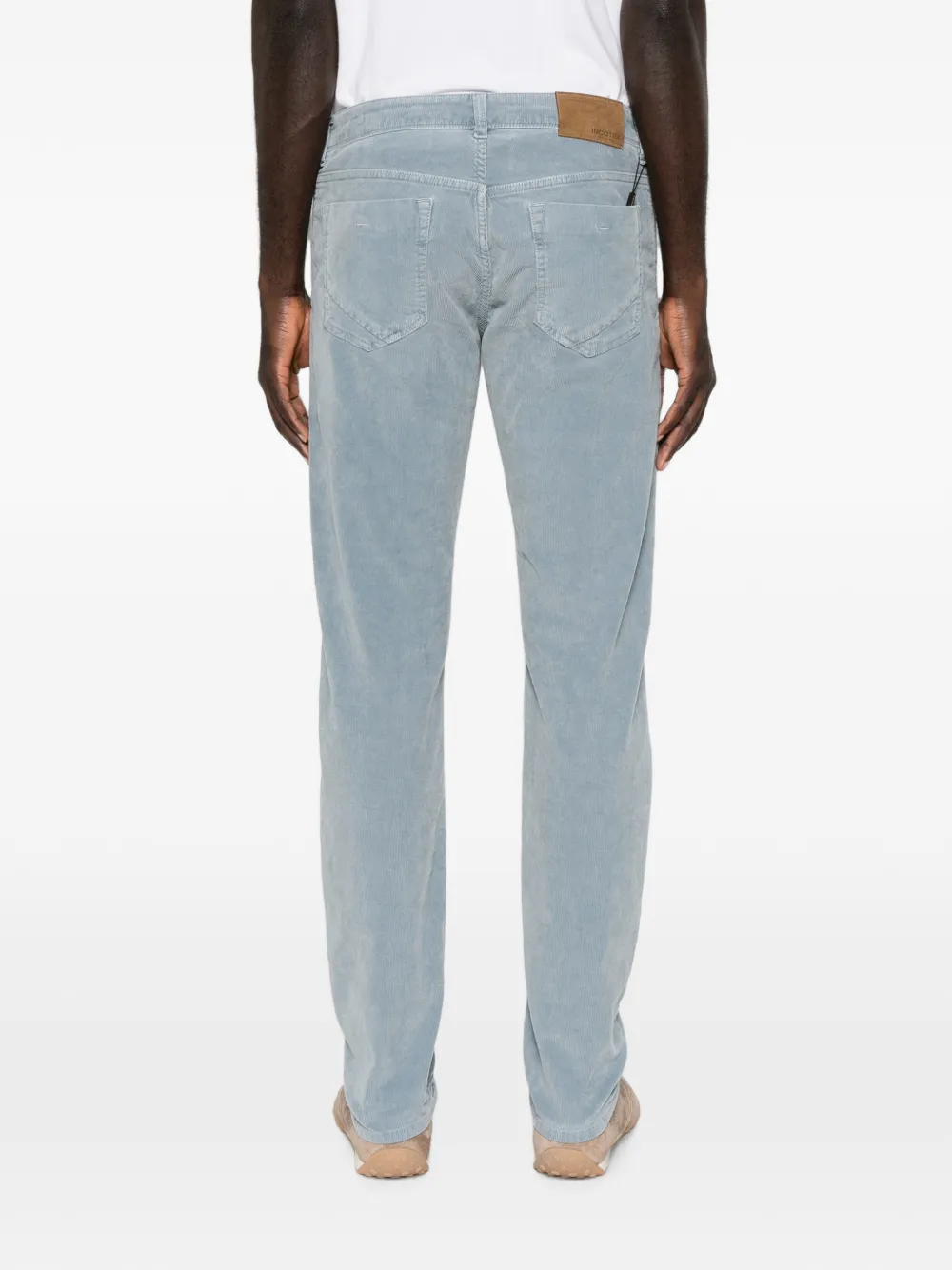 Incotex Ribfluwelen straight broek Blauw