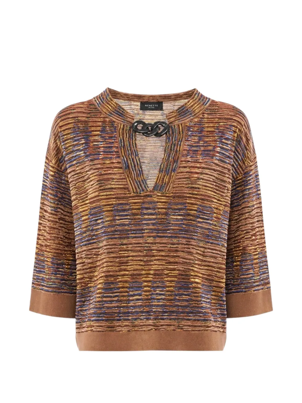 Nenette Masaccio zig-zag chain-detail blouse