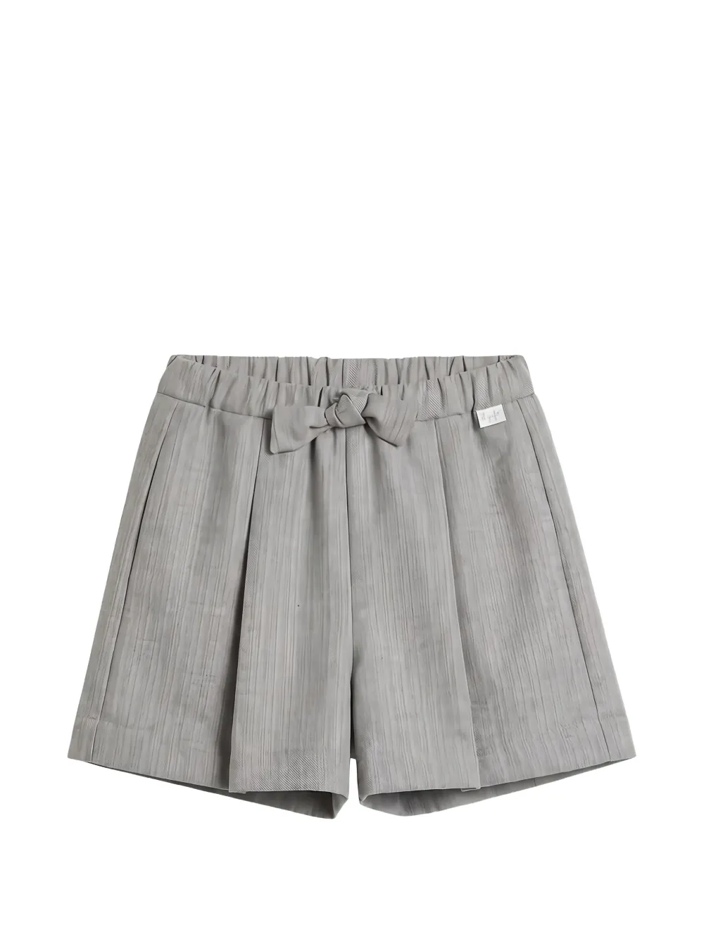 Il Gufo bow-detail pleated shorts - Grigio