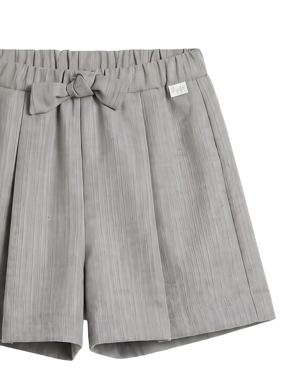 Il Gufo bow-detail pleated shorts Grijs