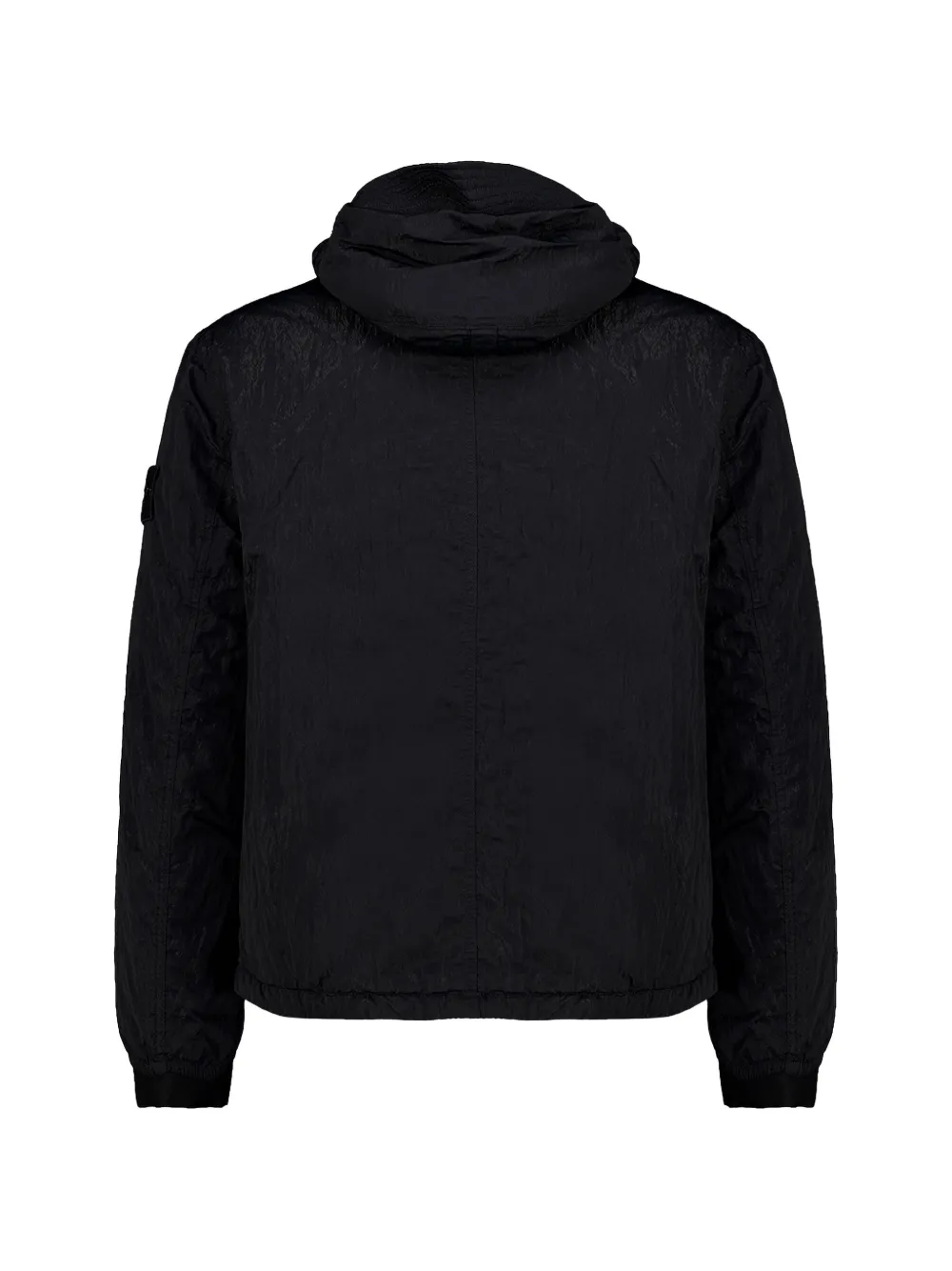 Stone Island Q100007 gewatteerd nylon jack met capuchon en anti-drop afwerking Zwart