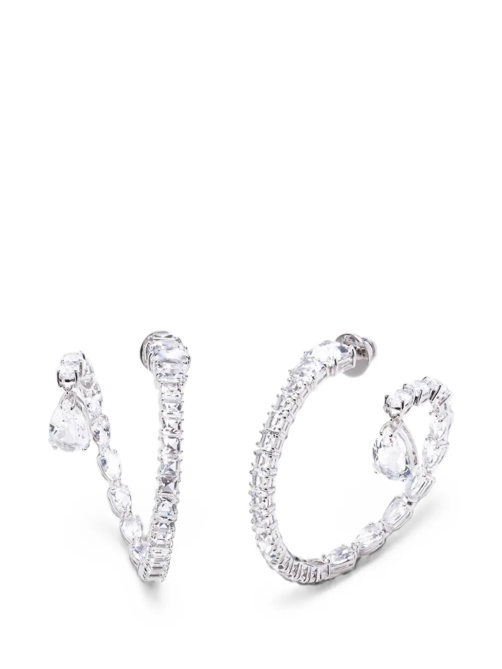 Swarovski Matrix hoop earrings - Argento