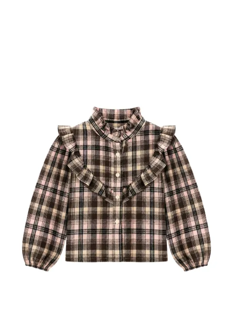Miss Grant Kids check-pattern ruffled blouse