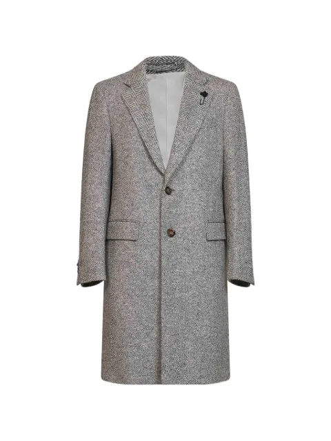 Lardini herringbone-pattern single-breasted coat