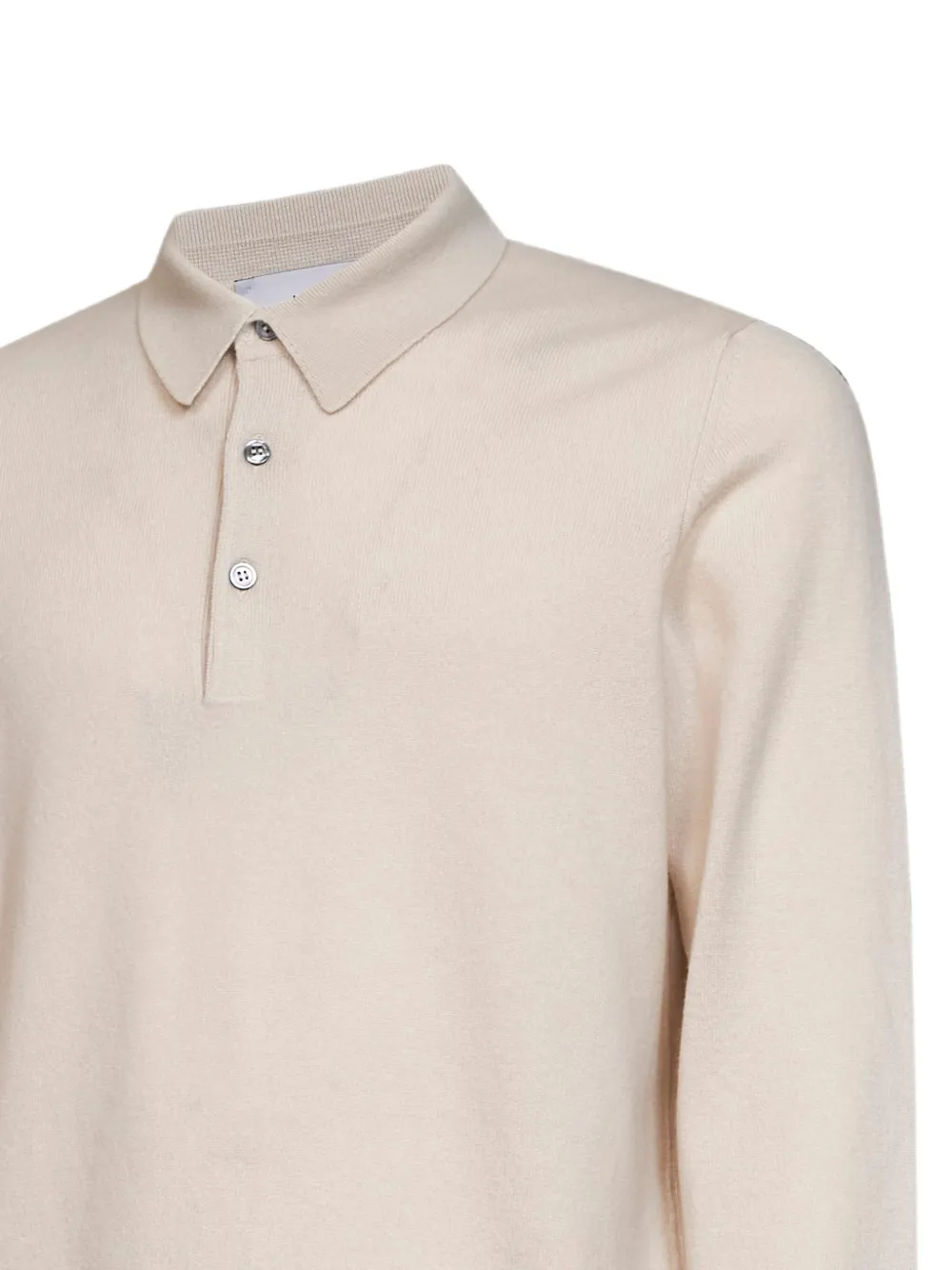 D4.0 Gebreid poloshirt Beige