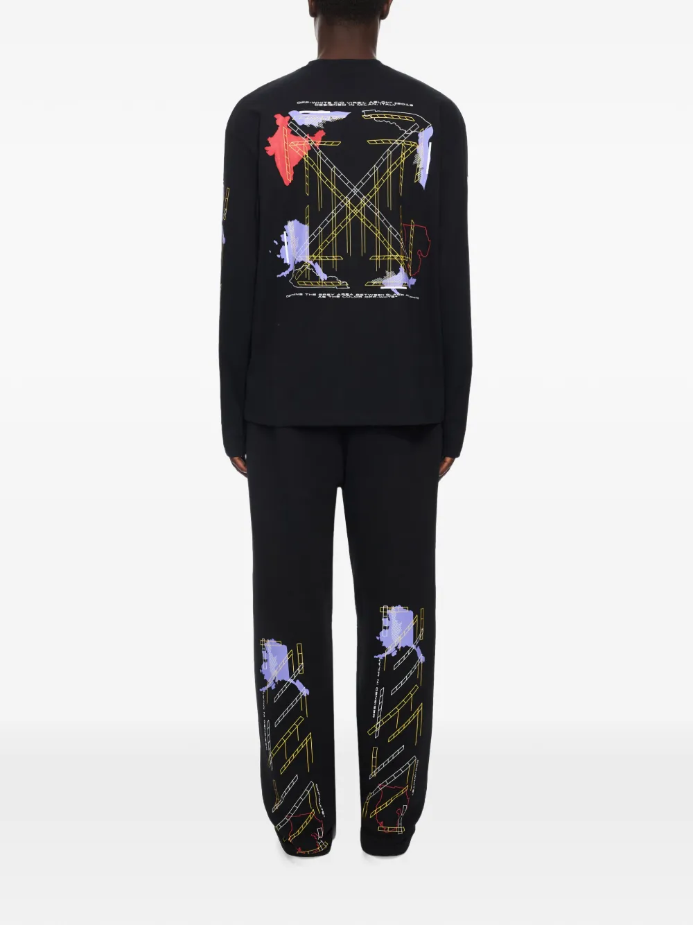 Off-White Archigeography Arrow T-shirt met lange mouwen Zwart