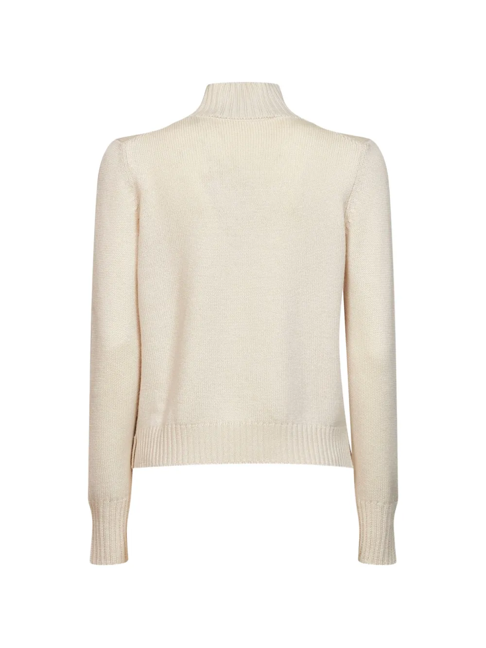 Blanca Vita Ribgebreide trui met hoge hals Beige