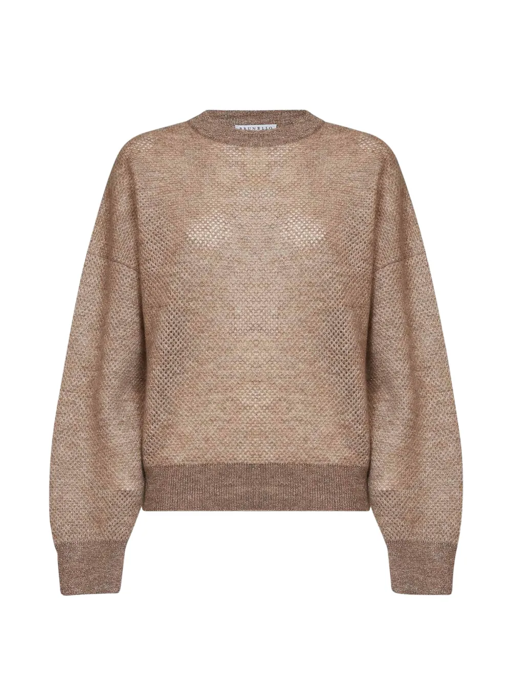 Brunello Cucinelli openwork lamé sweater - Toni neutri