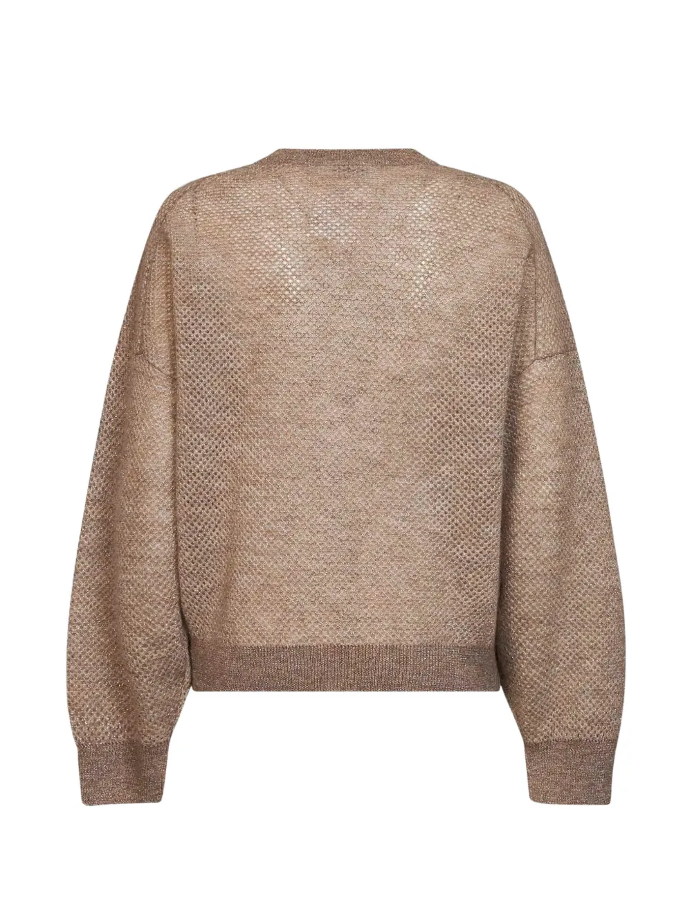 Brunello Cucinelli Opengewerkte lamé trui Beige