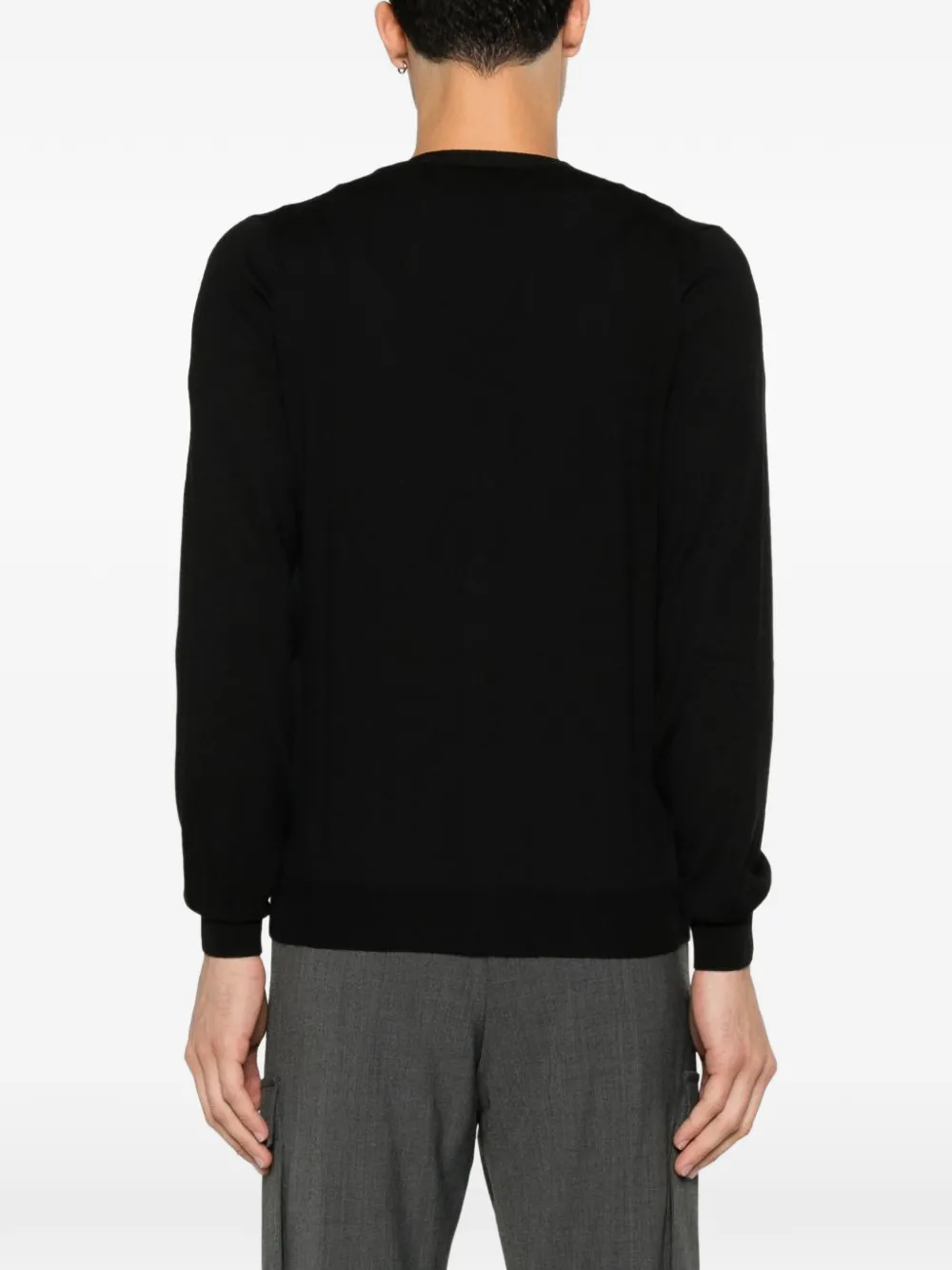 D4.0 Button-up vest met V-hals Zwart