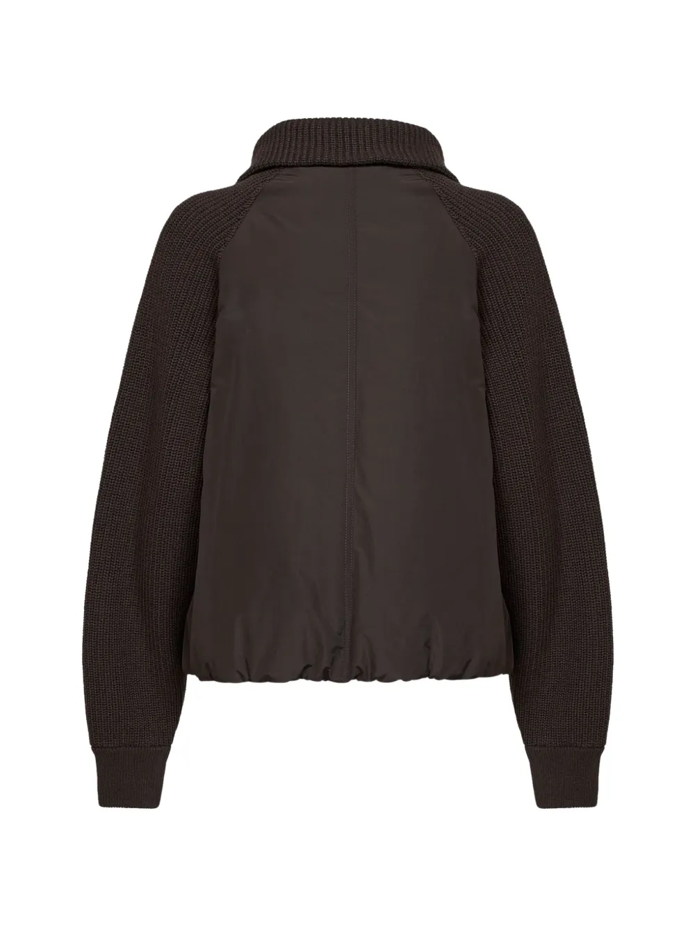Brunello Cucinelli Monili ribgebreide jas met vlakken Bruin