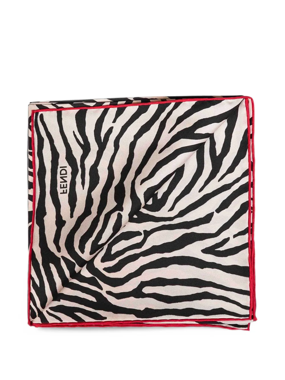 FENDI Zijden foulard met Tiger animalier-print Beige