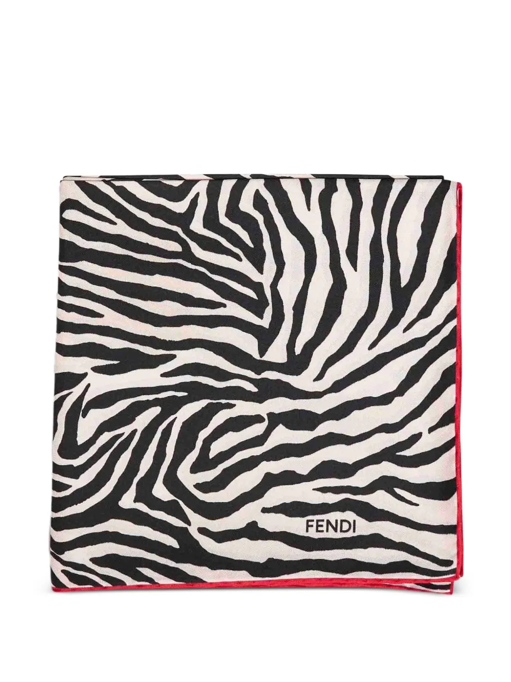 FENDI silk foulard with Tiger animalier-print - Toni neutri