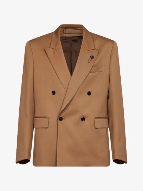 Lardini double-breasted peak-lapel blazer
