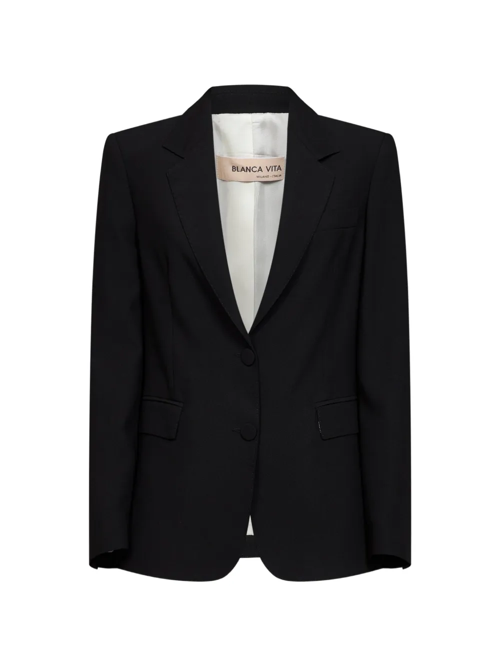 Blanca Vita single-breasted structured-shoulder blazer - Schwarz