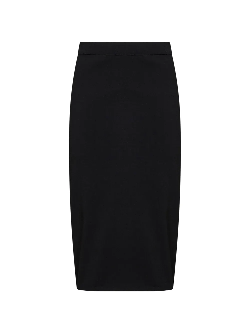 Co Ribbed Elasticated-waistband Midi Skirt In 黑色
