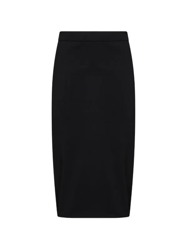 Co Ribbed Elasticated-waistband Midi Skirt in Black