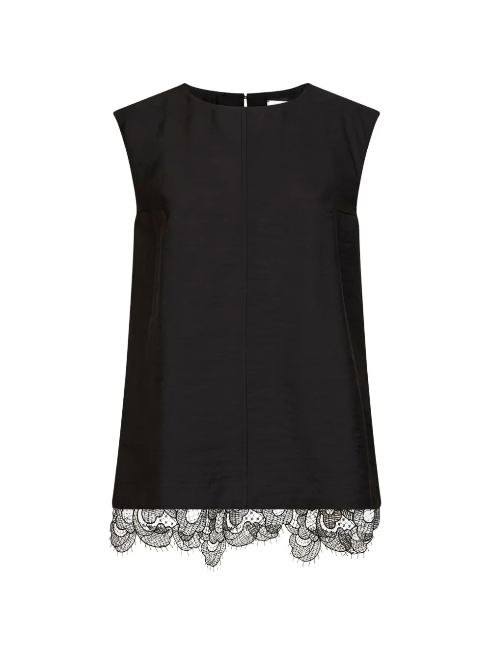 Studio Nicholson scalloped lace-insert blouse - Schwarz