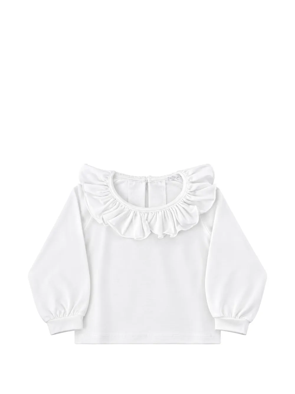 Miss Grant Kids ruffled long-sleeve top - Bianco