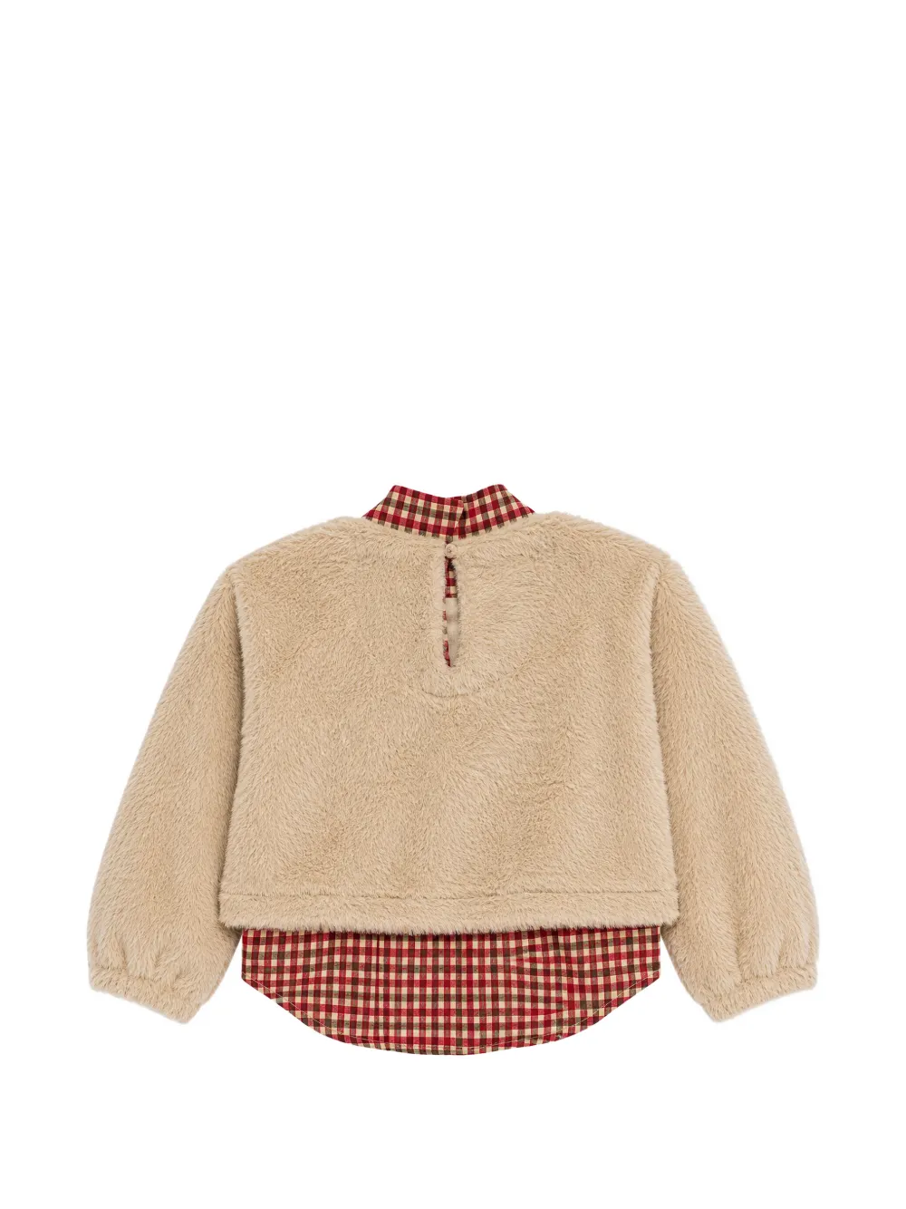 Miss Grant Kids Trui van imitatiebont met strikdetail Beige
