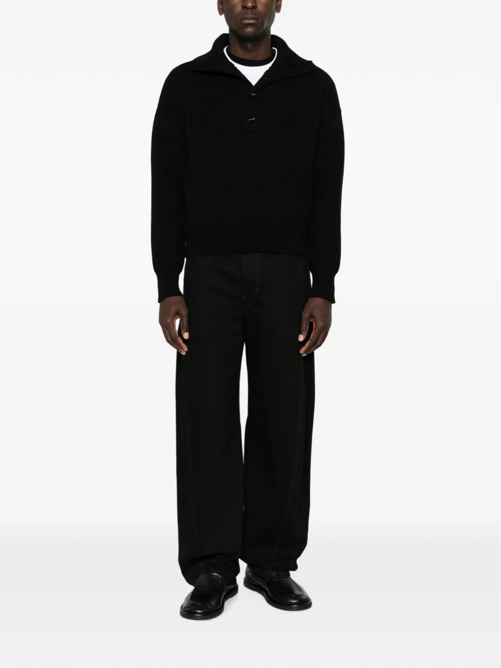 AMI Paris Button-up coltrui Zwart