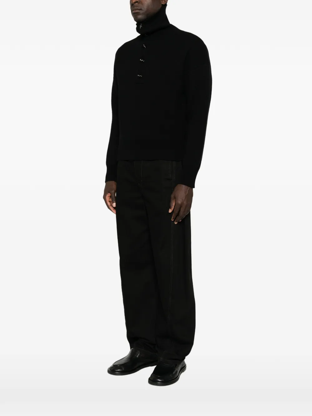 AMI Paris Button-up coltrui Zwart