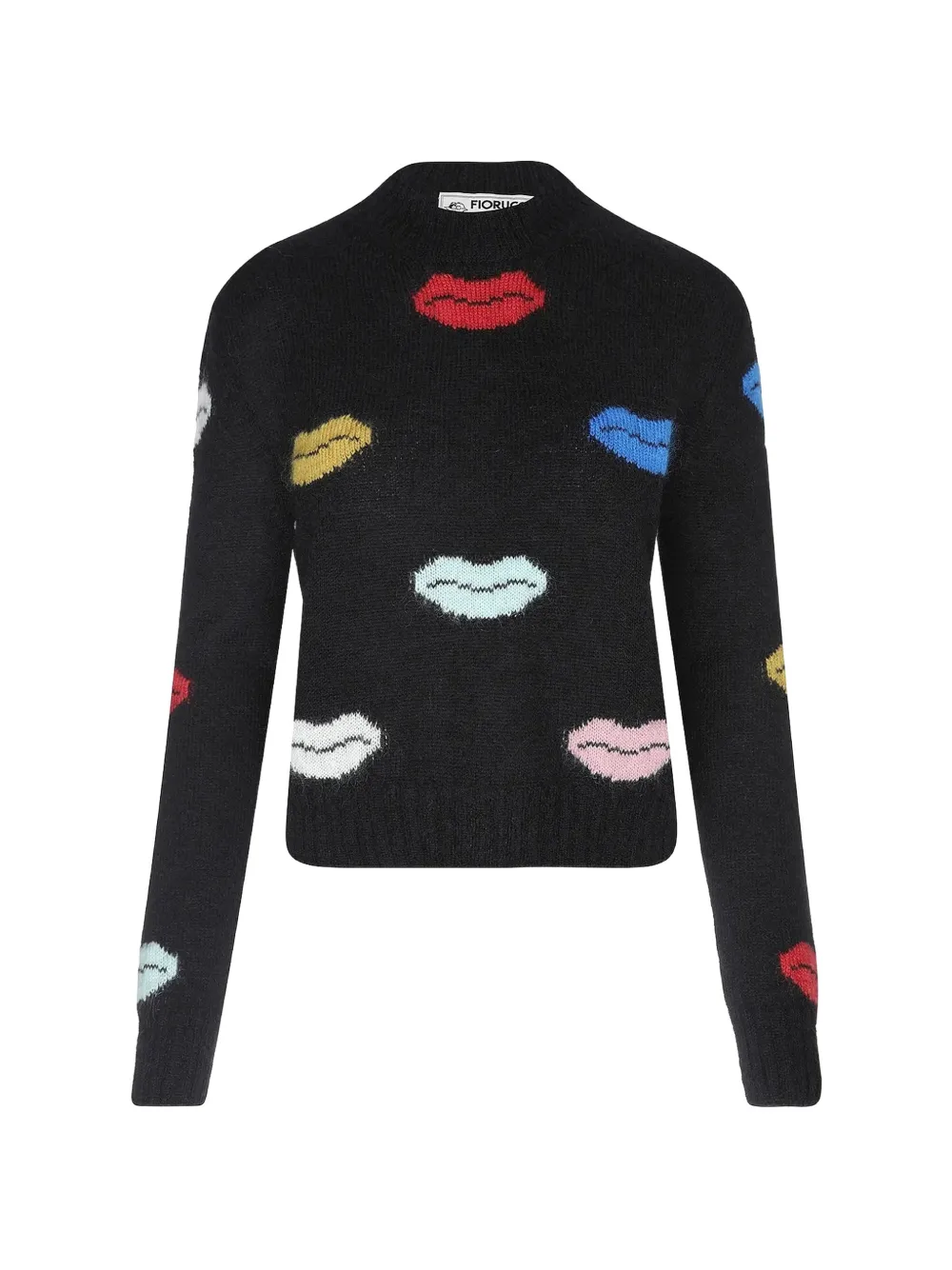 Fiorucci Lips-motif intarsia-knit sweater - Schwarz