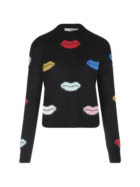 Fiorucci Lips-motif intarsia-knit sweater