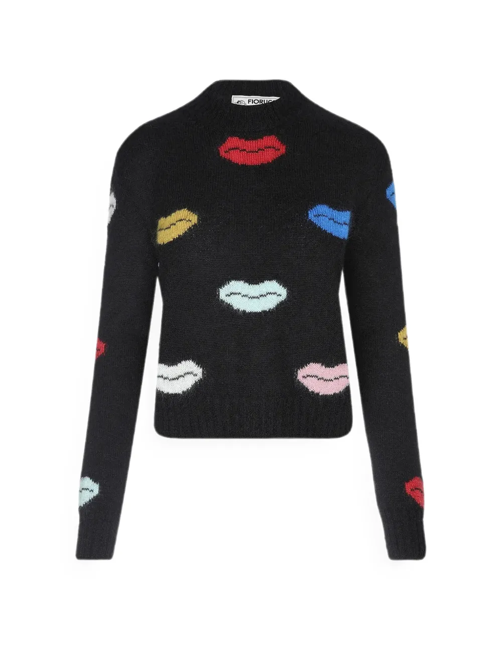 Fiorucci Gebreide trui met lippenpatroon Zwart