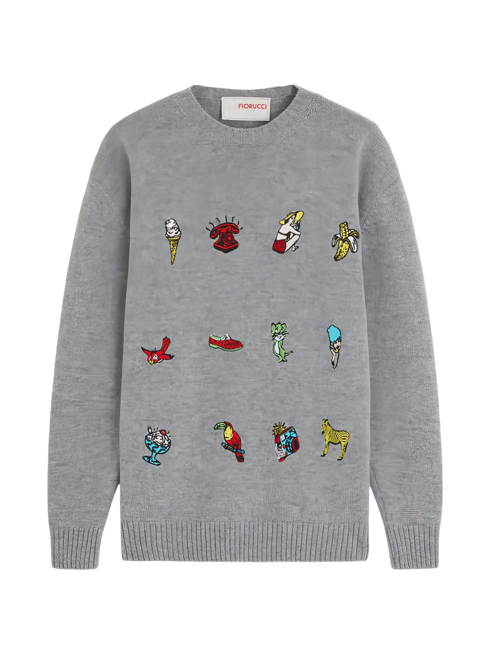 Fiorucci Toys embroidered-patchwork sweater - Grau