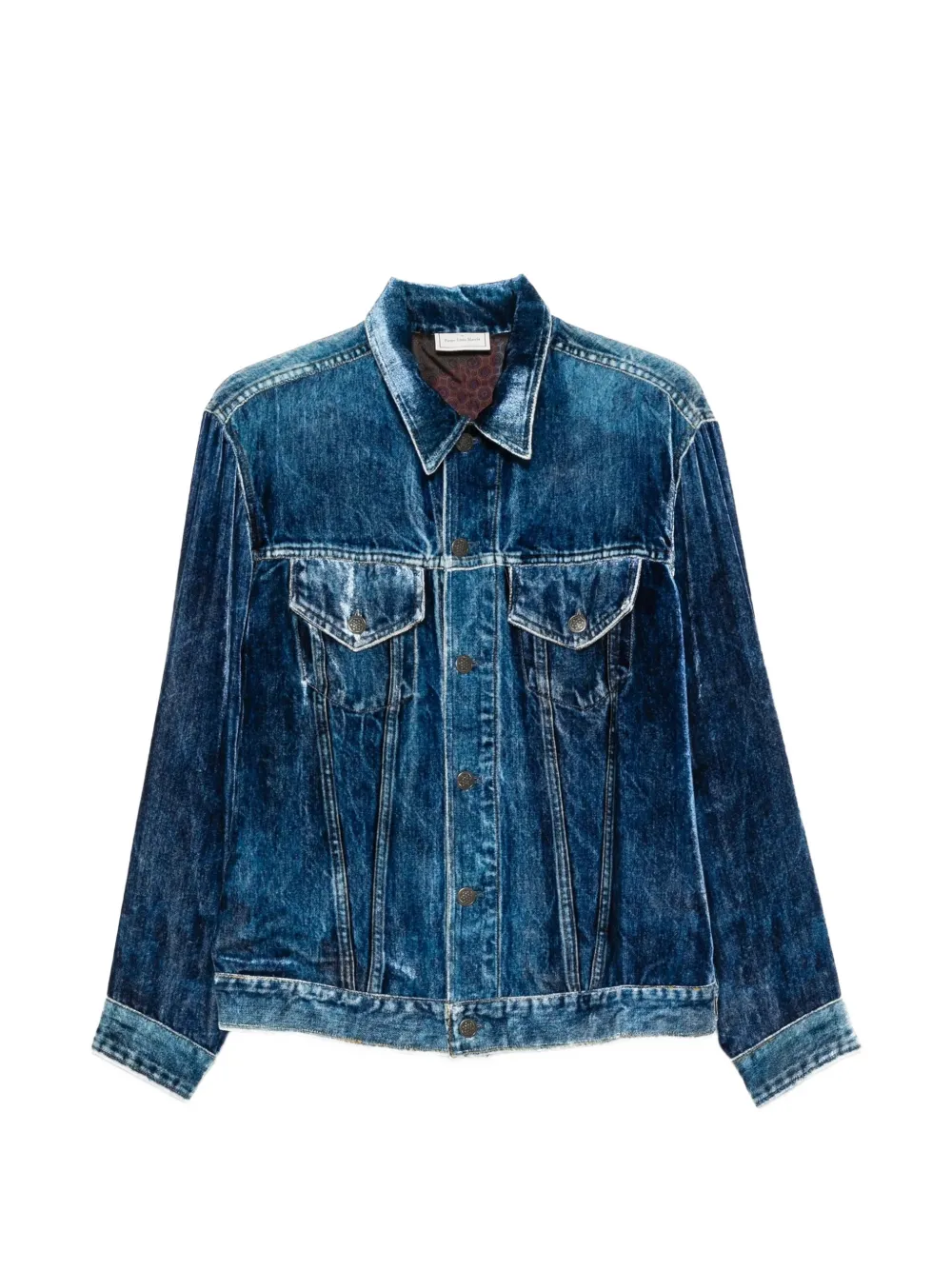 Pierre-Louis Mascia Kandox denim-print velvet jacket
