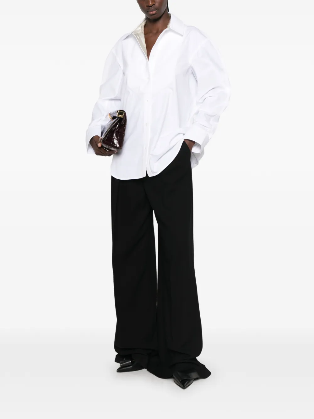 Jacquemus Le Palmier oversized blouse Wit