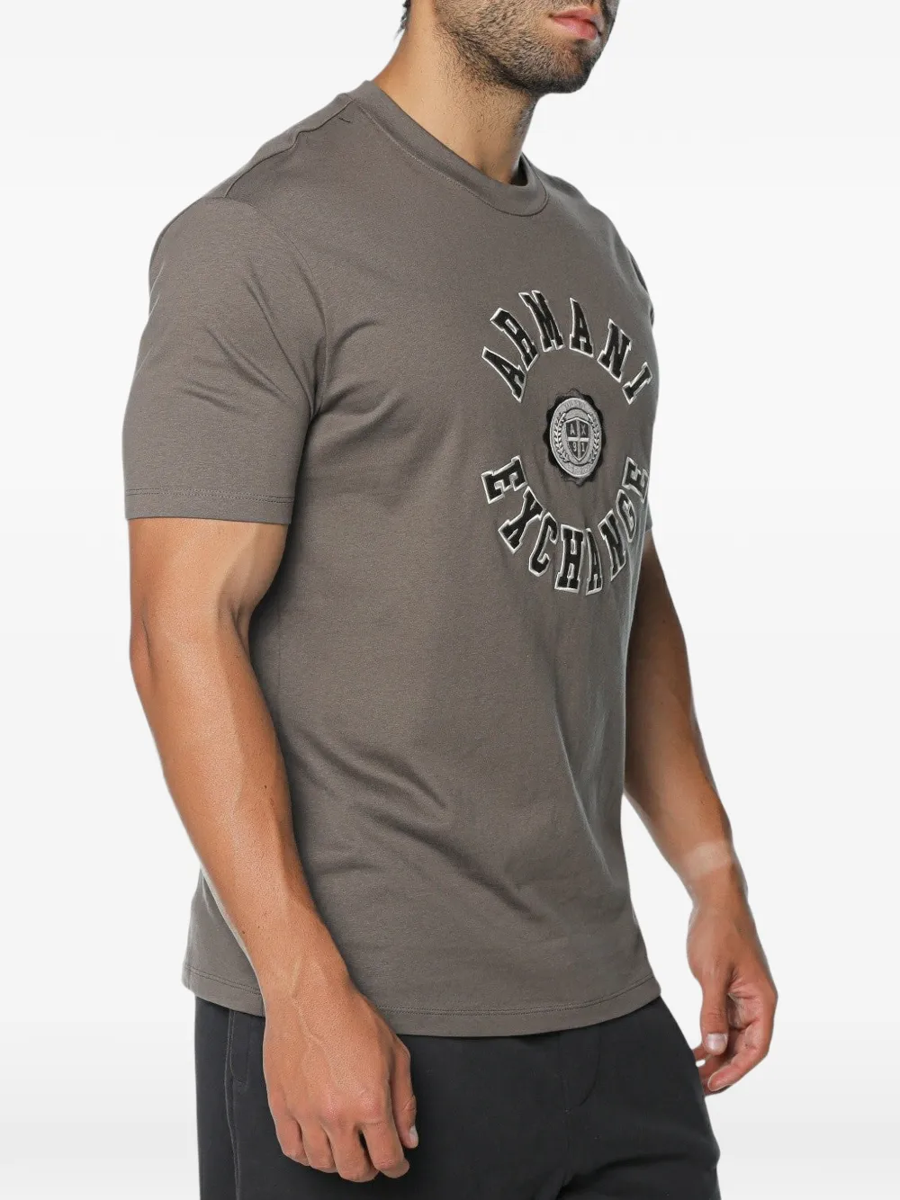 Armani Exchange logo-embroidered T-shirt Bruin