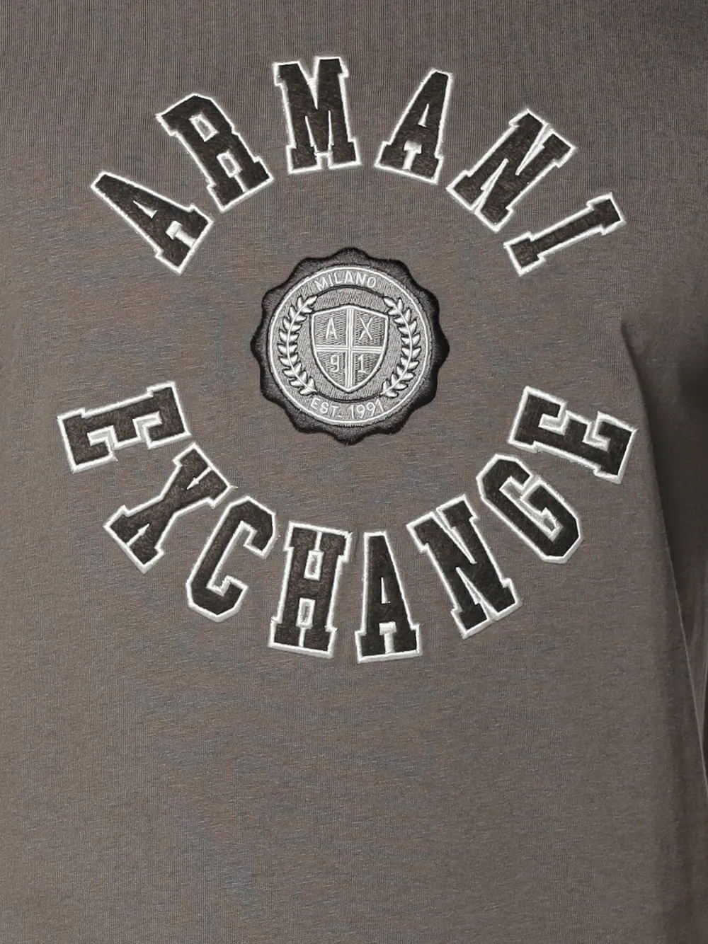 Armani Exchange logo-embroidered T-shirt Bruin