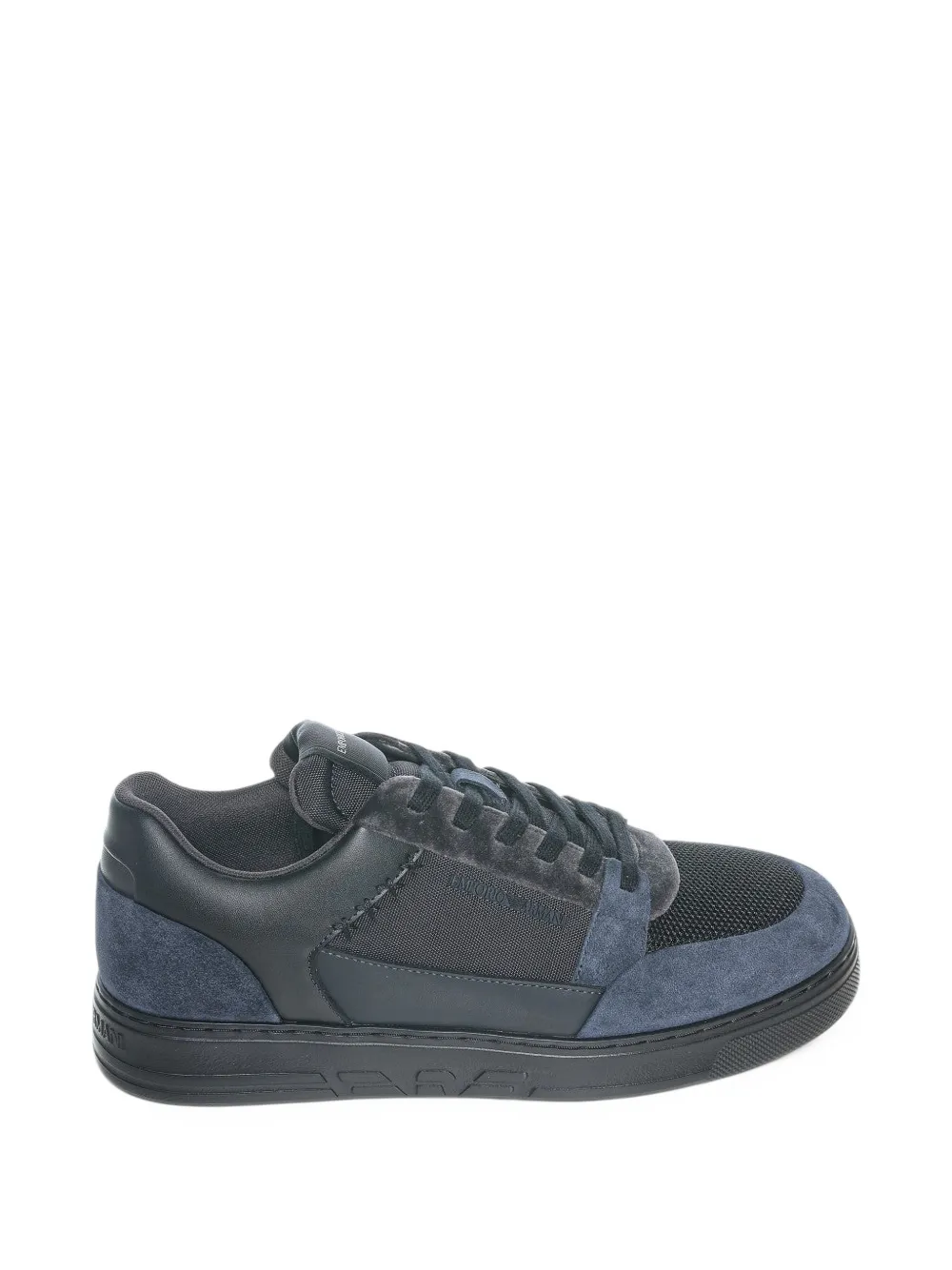 Emporio Armani sneakers low-top with suede and mesh upper and rubber sole - Nero