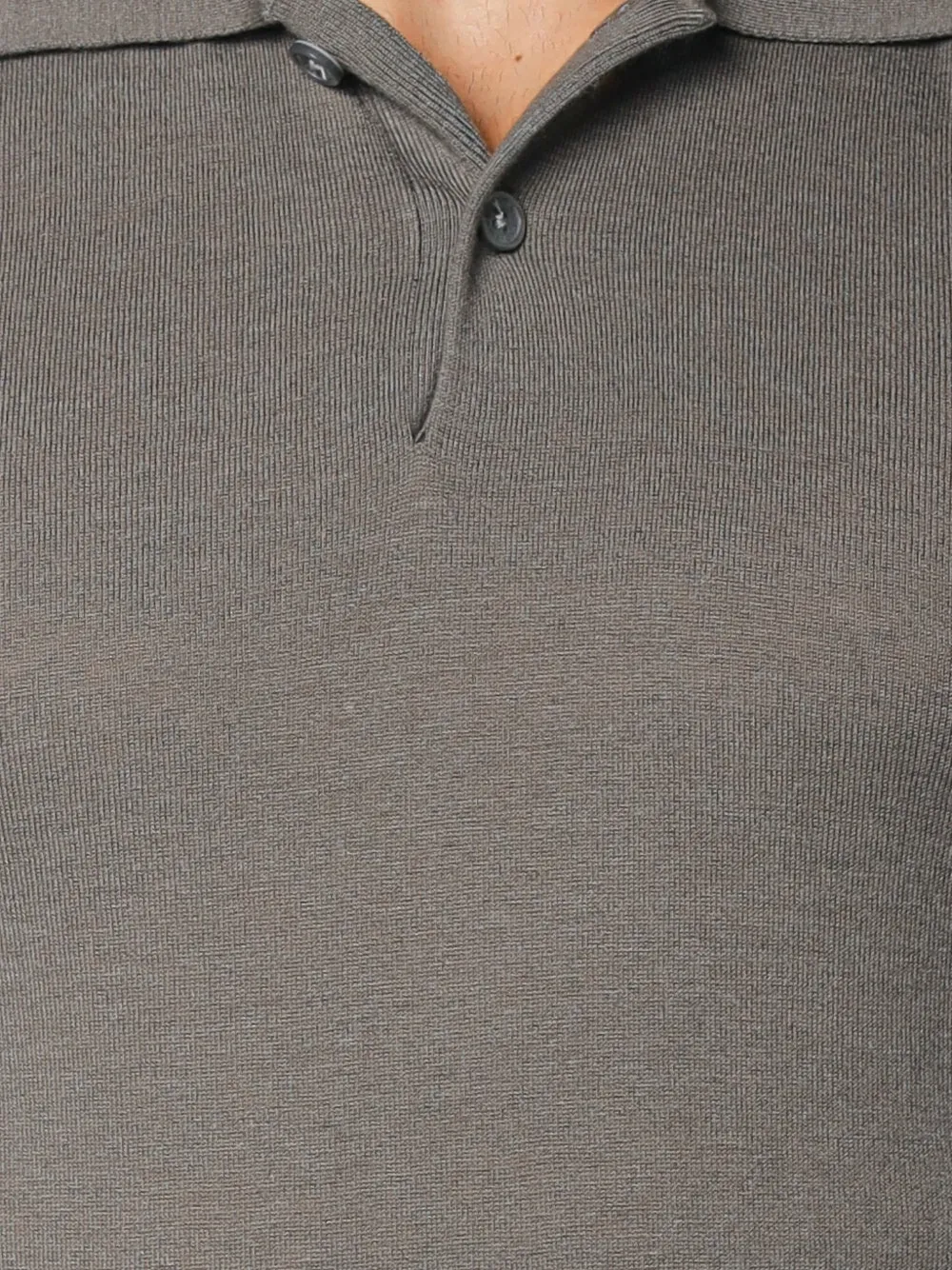 Armani Exchange long-sleeve knit polo shirt Grijs