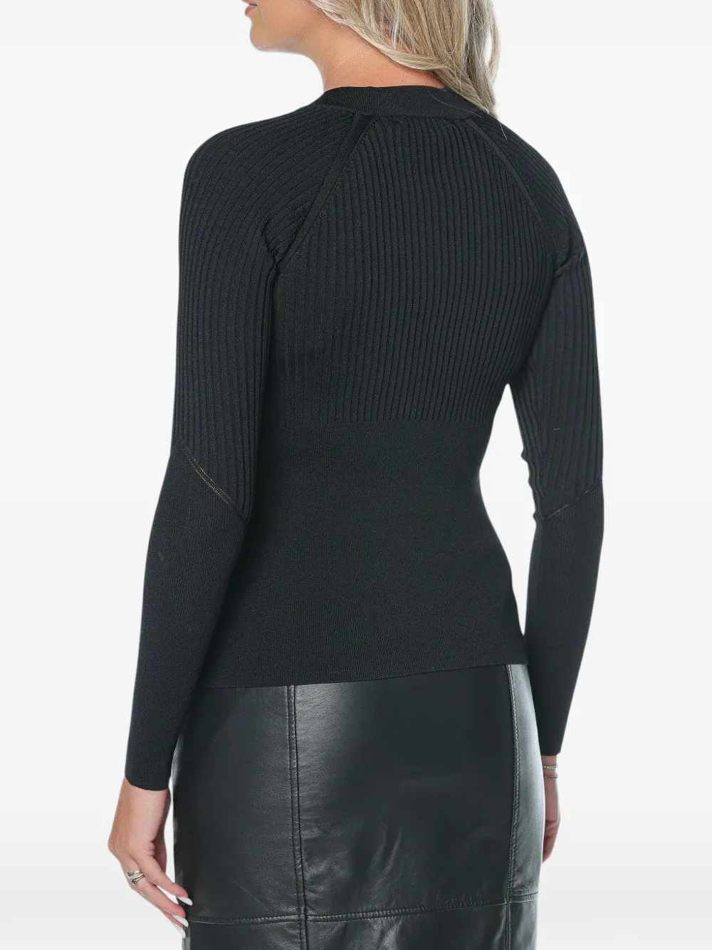 Armani Exchange Ribgebreid vest Zwart