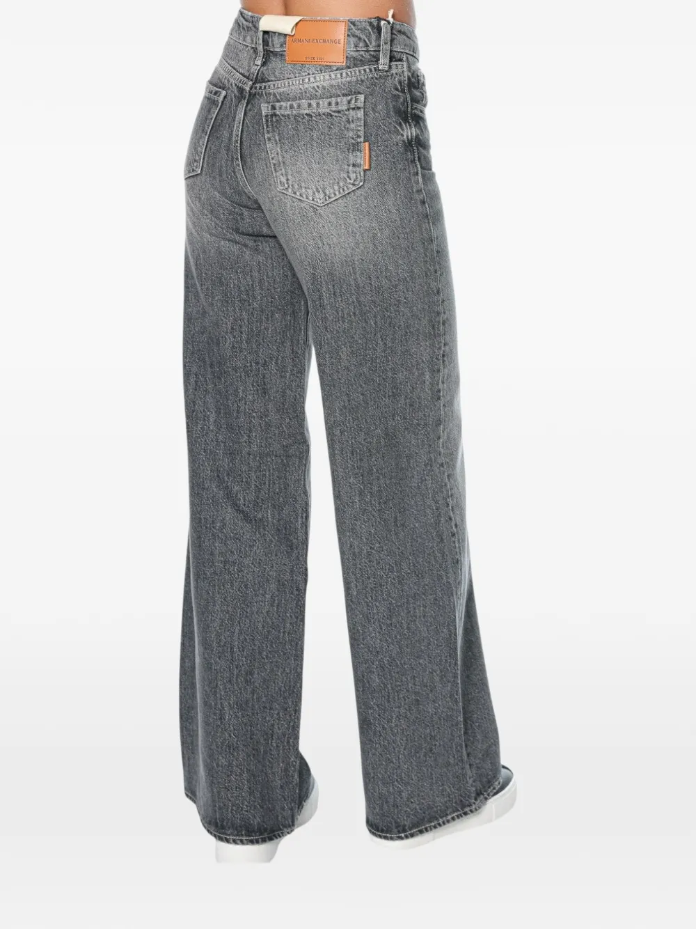 Armani Exchange five-pocket wide-leg jeans Grijs