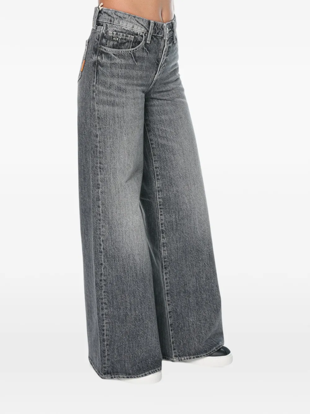 Armani Exchange five-pocket wide-leg jeans Grijs