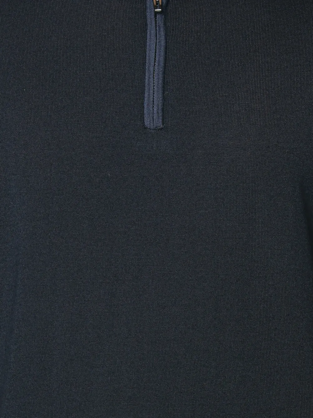 Emporio Armani Travel Essential smooth wool polo collar sweater Blauw