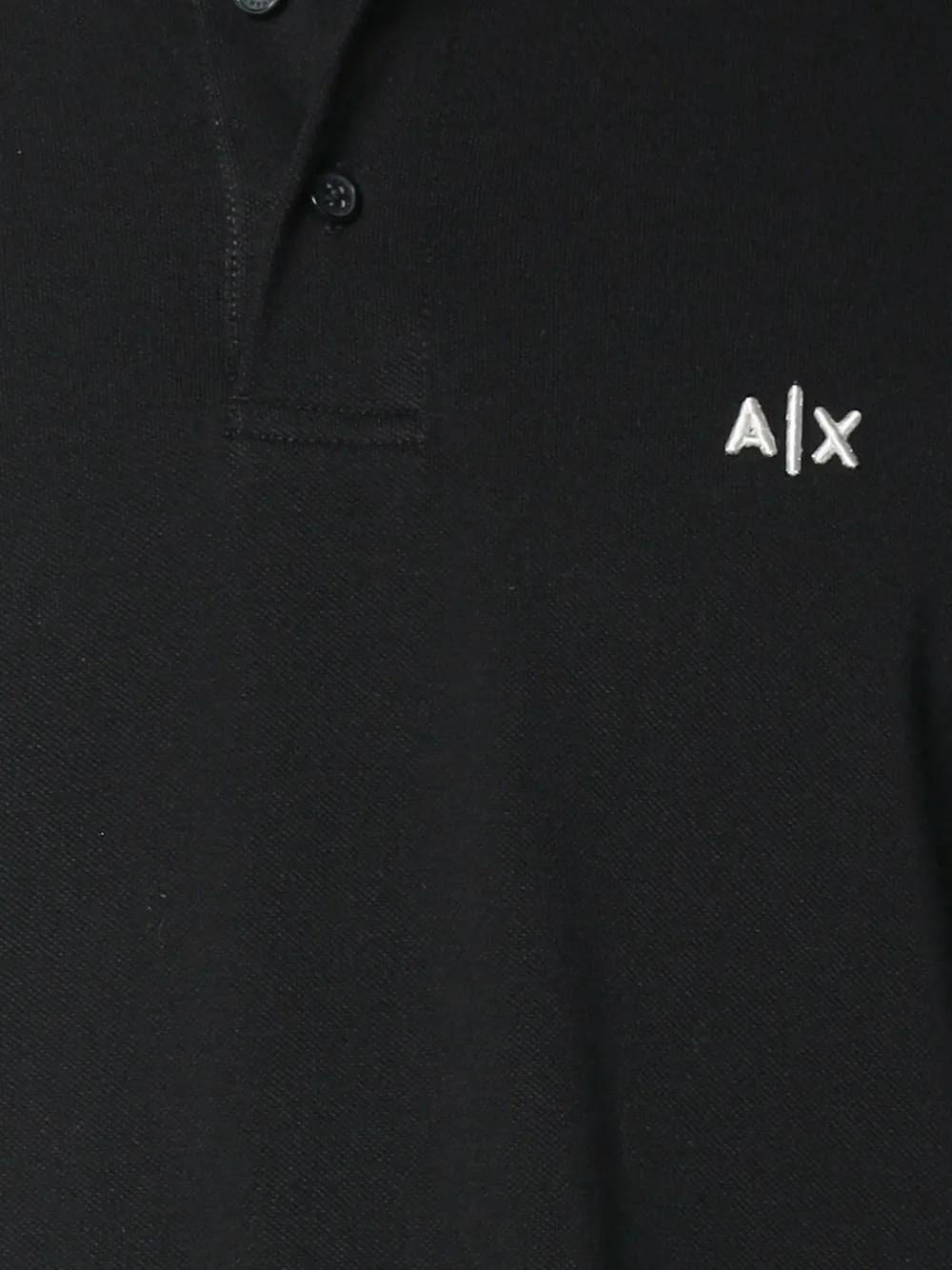 Armani Exchange logo-embroidered polo shirt Zwart