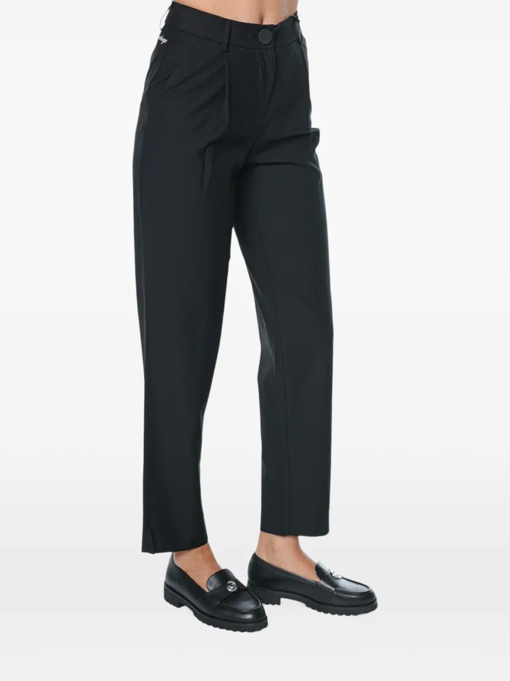 Armani Exchange pleated-detail trousers Zwart