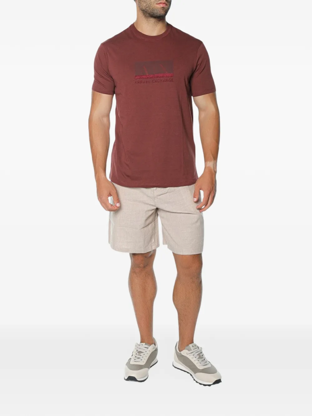 Armani Exchange logo-print T-shirt Rood
