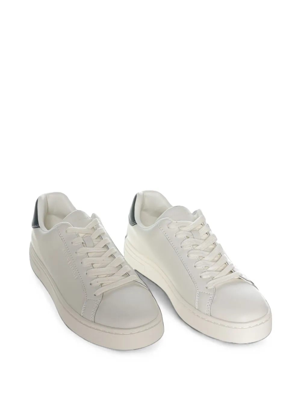 Armani Exchange logo-embossed low-top sneakers Beige