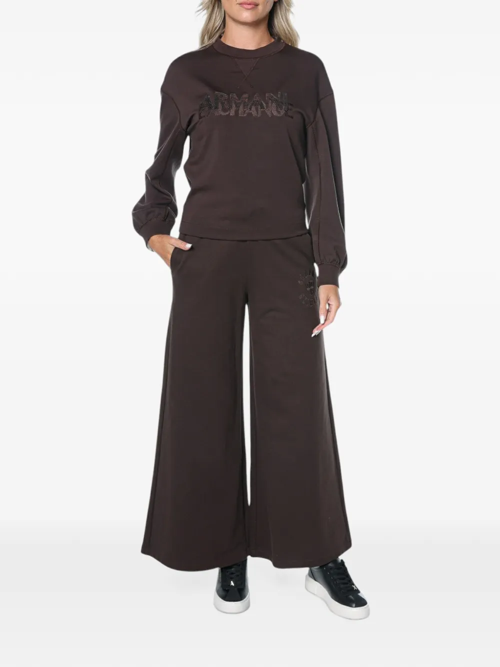 Armani Exchange logo-embroidered drawstring trousers Bruin