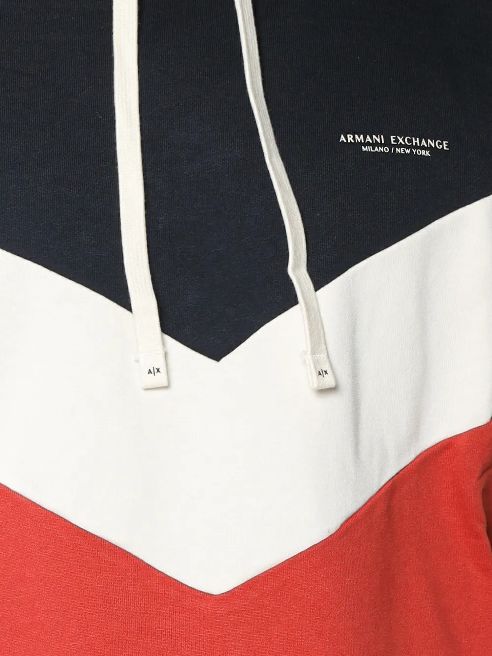 Armani Exchange colour-block drawstring hoodie Rood
