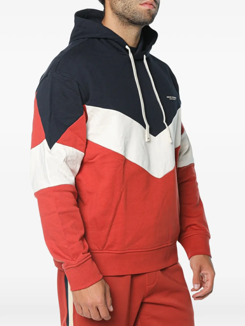 Armani Exchange colour-block drawstring hoodie Rood