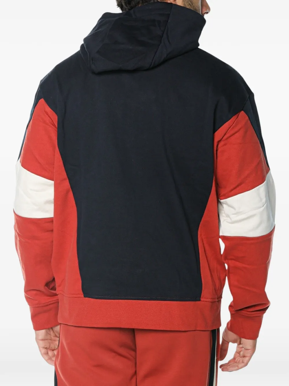 Armani Exchange colour-block drawstring hoodie Rood
